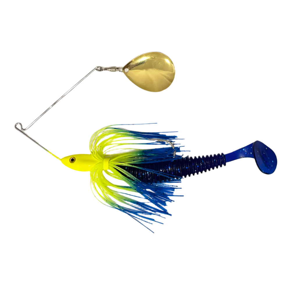 1oz SINGLE ARM SPINNER BAIT - Blue/Chartreuse