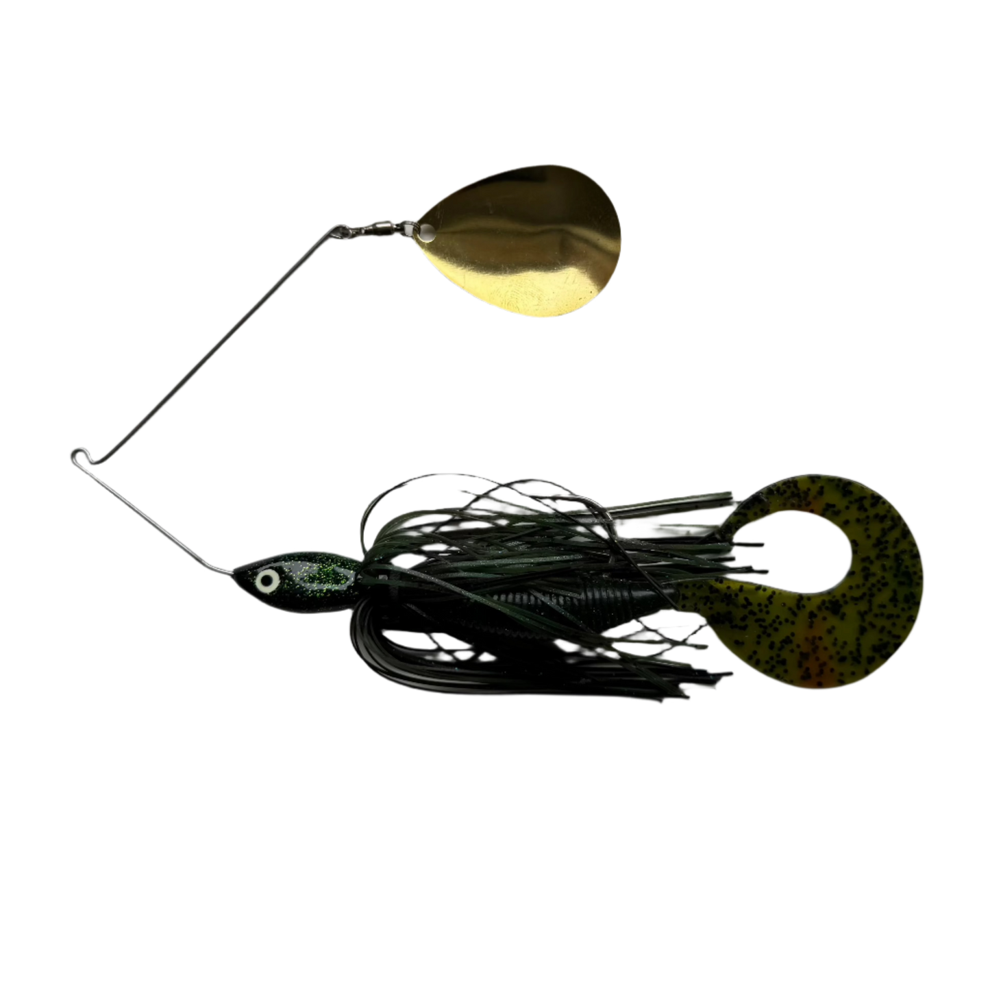 1oz SINGLE ARM SPINNER BAIT - Dark Green/Black