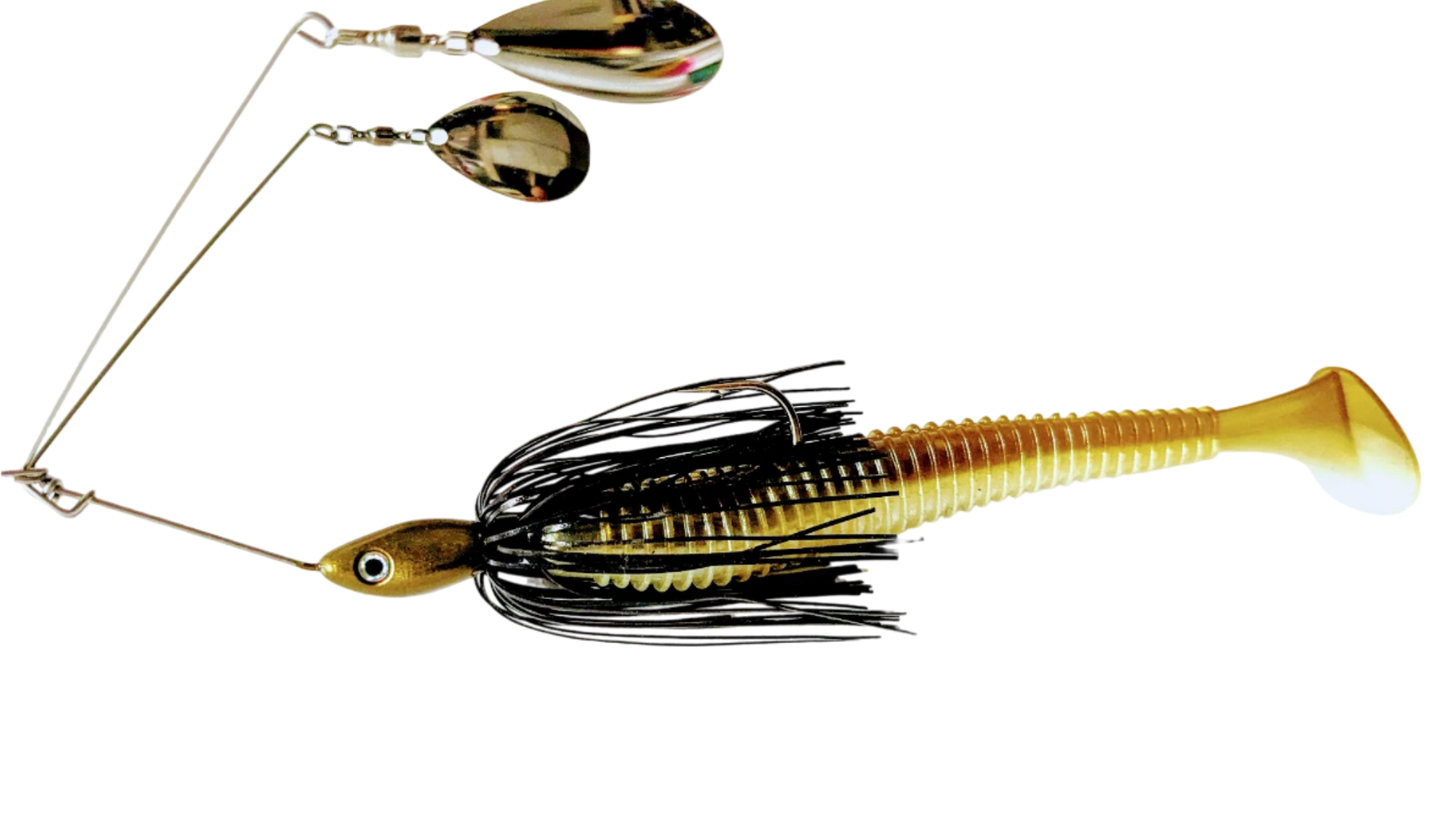 3/4oz Twin Arm Spinnerbait Black & Gold