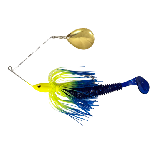 1oz SINGLE ARM SPINNER BAIT - Blue/Chartreuse