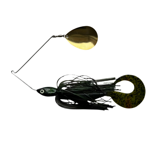 1oz SINGLE ARM SPINNER BAIT - Dark Green/Black