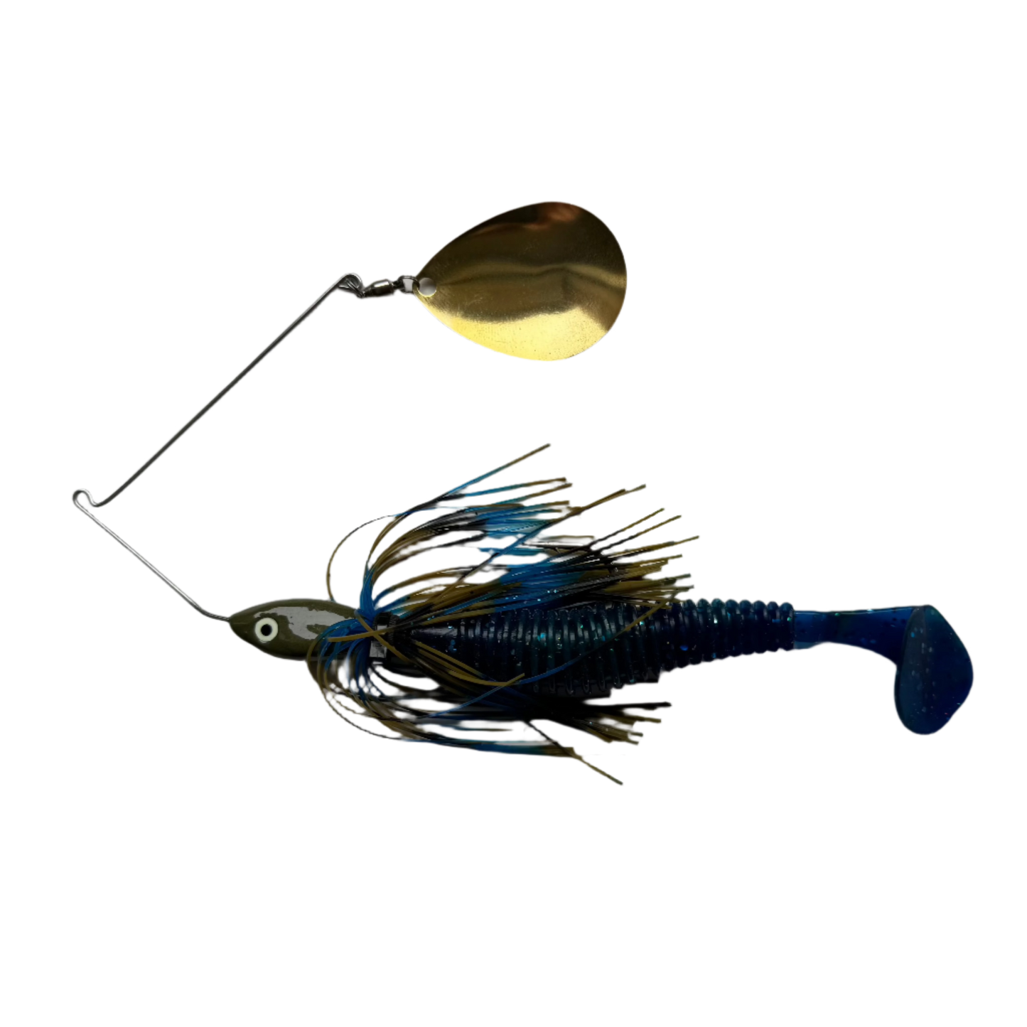 1oz SINGLE ARM SPINNER BAIT - Moss Green/Blue