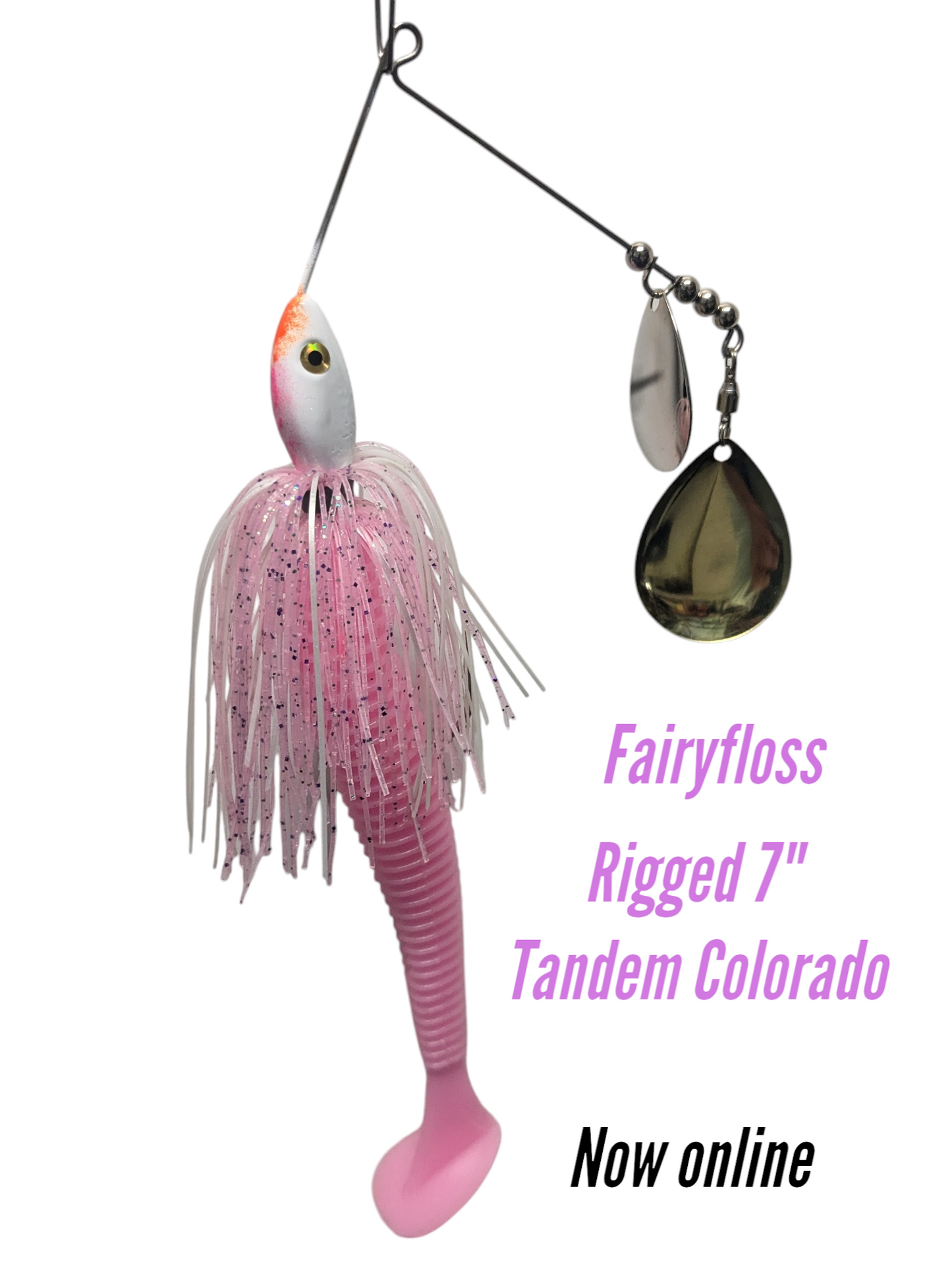 1 oz Spinnerbait Rigged 7'' Tandem Fairy Floss