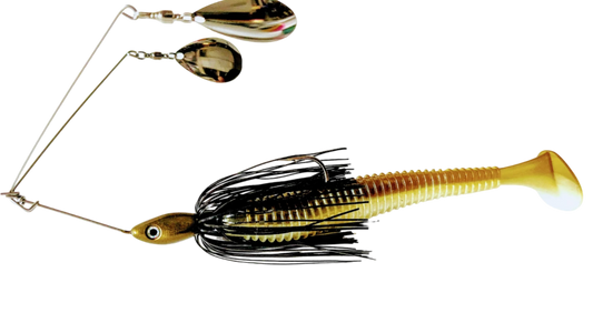 3/4oz Twin Arm Spinnerbait Black & Gold