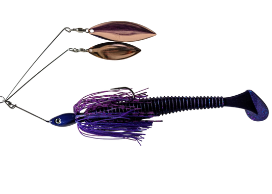 3/4oz PURPLE TWIN ARM SPINNERBAIT TWIN COPPER WILLOWS